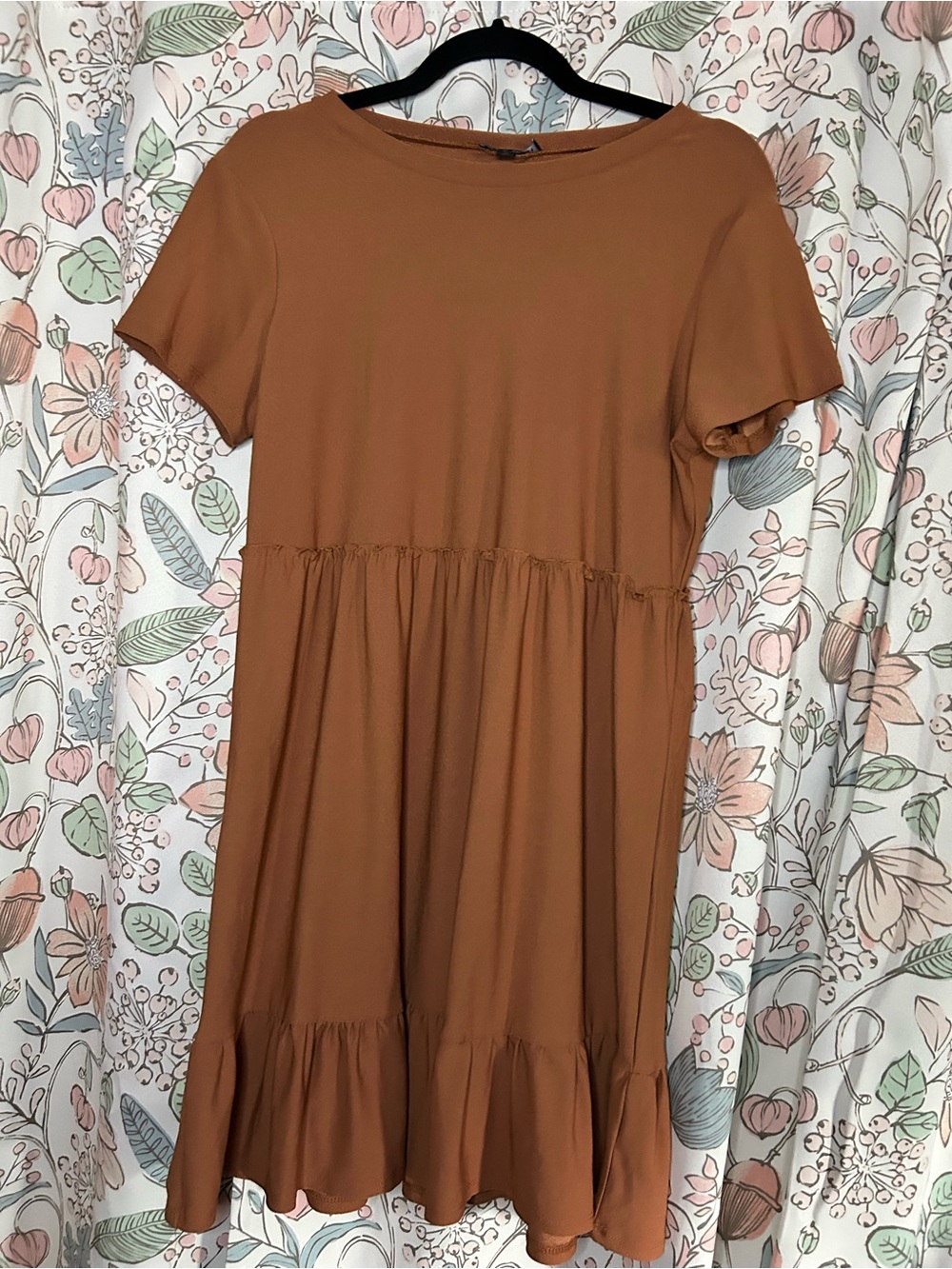 As U Wish Women’s Rust Tiered Casual Dress